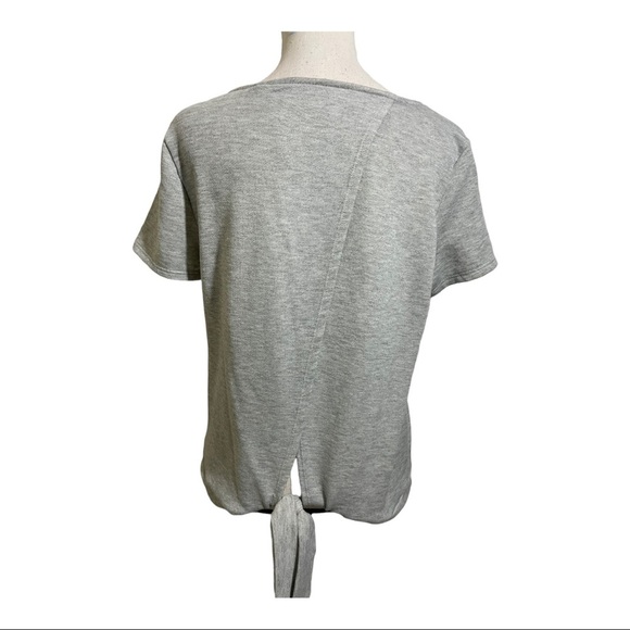 ModCloth womens sweatshirt open back with tie knot bottom grey size Large - Picture 5 of 9
